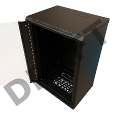 Шкаф коммутационный WRline (WR-TW-2245-GP-RAL9004) настенный 22U 600x450мм пер.дв.стекл 2 бок.пан. 60кг черный 370мм 1086мм IP20 сталь