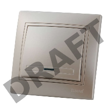 Выключатель 1-кл. СП Мира 10А IP20 с подсветкой жемчуж. бел. перламутр LEZARD 701-3030-111