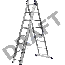  Лестница СИБИН универсальная, трехсекционная со стабилизатором, 8 ступеней [38833-08]