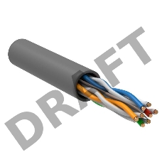 Кабель связи ITK витая пара U/UTP, кат.6, 4 пары 23AWG solid, 305м, ПВХ, серый