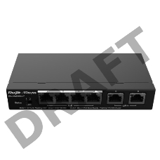 Коммутатор Reyee 6-Port Gigabit Smart POE Switch, 4 PoE/POE+ Ports with 2 Gigabit RJ45 uplink ports, 54W PoE power budget, Desktop Steel Case