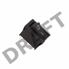 Выключатель клавишный 250V 6А (2с) ON-OFF черный  Mini  REXANT