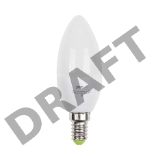 Лампа светодиодная PLED-ECO-C37 5Вт свеча 3000К тепл. бел. E14 400лм 220-240В JazzWay 1036834A