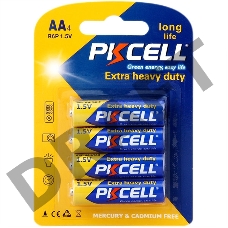 Солевой элемент питания PKCELL R6P-4B тип - AA 4 шт в блистере