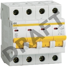 Авт. выкл. Iek MVA20-4-020-C ВА47-29 4Р 20А 4,5кА х-ка С ИЭК