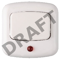 Кнопка СВЕТОЗАР 58303  с индикацией включения белый 220В