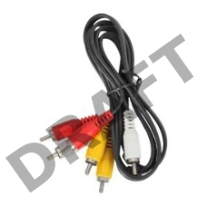 Кабель аудио-видео Ningbo 3хRCA (m)/3хRCA (m) 1м. черный (JAAC027-1)    