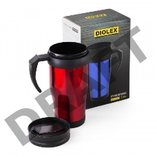 Термокружка Diolex DXM-450-2B синий, 450 мл., с крышкой, нержавеющая сталь