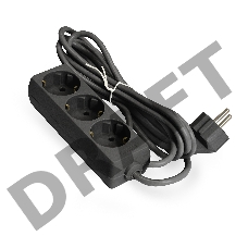 Удлинитель ExeGate EX285807RUS  ECE-3-5B (3 евророзетки с заземлением, 5м, черный)