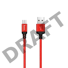 Кабель USB 2.0 hoco X14, AM/microBM, красно-черный, 1м