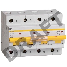 Выключатель автоматический модульный 4п C 100А 10кА ВА47-100 ИЭК MVA40-4-100-C