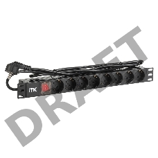 Блок распределения питания ITK PH12-8D1-P гор.размещ. 8xSchuko базовые 16A Schuko 2м