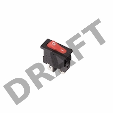 Выключатель клавишный 250V 6А (2с) ON-OFF красный  Mini  REXANT