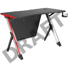 Стол игровой Cactus CS-GTX-AL-CARBON-RED столешница МДФ карбон каркас серебристый