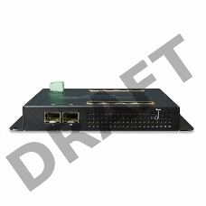 Индустриальный коммутатор Planet IP30, IPv6/IPv4, 8-Port 1000TP + 2-Port 100/1000F SFP Wall-mount Managed Ethernet Switch (-40 to 75 C), dual redundant power input on 12-48VDC / 24VAC terminal block and power jack, SNMPv3, 802.1Q VLAN, IGMP Snooping, SSL,
