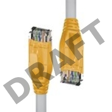 Патч-корд прямой 1.0m UTP кат.5e, серый, желтые коннекторы, 24 AWG, литой, ethernet high speed 1 Гбит/с, RJ45, T568B