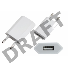 Сетевое зарядное устройство iPhone/iPod USB белое (СЗУ) (5 V, 1000 mA) REXANT