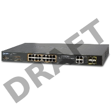 Управляемый коммутатор Planet IPv6 Managed 16-Port 802.3at PoE Gigabit Ethernet Switch + 4-Port SFP (230W)
