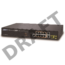 Управляемый коммутатор Planet IPv6 L2+/L4 Managed 24-Port 802.3at PoE+ Gigabit Ethernet Switch + 4-Port Shared SFP (440W)