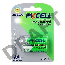 Никель-металлогидридный аккумулятор PKCELL NI-MH RTU AA2600-2B тип - AA 2 шт в блистере