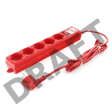 Фильтр-удл. Power Cube PC 3м 5р, красн. 10А/2,2кВт