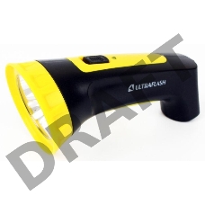 Фонарь LED 3804M (аккум. 220В черн./жел. 4 LED SLA пласт. коробка) Ultraflash 12867