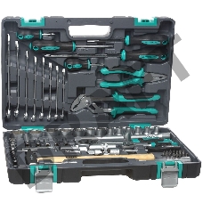 Набор инструментов STELS 14104  1/2'' 1/4'' CrV пластиковый кейс  76 предм.
