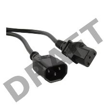 Кабель питания монитор-компьютер IEC 320 C13 - IEC 320 C14 (3x0.75) 1.8м