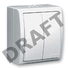 Выключатель 2-кл. ОП Simon15 10А IP54 бел. Simon 1594398-030