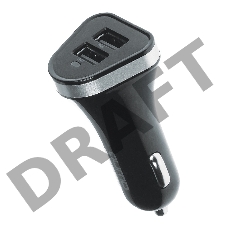 Автомобильное зарядное устройство QUMO 3A, 2 USB, 1A+2A черный, кабель Micro USB в комплекте