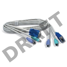 Кабель КВМ 1.8м Переключатель KVM TRENDNet TK-C06, папа-папа {клав.(PS/2),мышь (PS/2), DB15 п, 1.8 m}