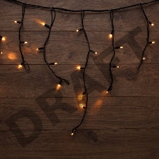 Гирлянда «Айсикл» («Бахрома») светодиодная 5х0,7 м, с эффектом мерцания, 152 LED, черный провод каучук, теплое белое свечение NEON-NIGHT