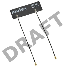 Антенна Wi-Fi 6 MIMO 2*2 (2.4/5/6 ГГц), FPCB на клейком основании, кабель 0.15m, U.FL разъём 208482-0150 Wi-Fi 6 MIMO 2*2 Antenna (2.4/5/6 GHz), FPCB, Stick Mount, Cable 0.15m, U.FL plug 208482-0150