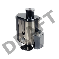 Соковыжималка BBK JC060-H02 600Вт, 2 скорости, резервуар для сока: 0.45 л, плавный запуск двигателя, черный/металлик