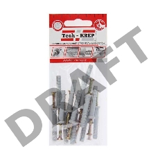 Дюбель-гвоздь 6х40 с потайной манжетой полипропилен (уп.16шт) пакет Tech-Krep 102943