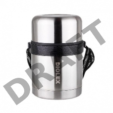 Термос Diolex DXF-800-1 суповой 800 мл, кнопка, широкое горло, ремень, двойная колба из нержавеющей