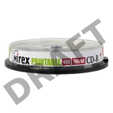 Диск CD-R Mirex 700 Mb, 48х, Cake Box (10), Ink Printable (10/300)