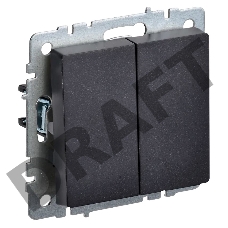 Выключатель 2-кл. СП BRITE ВС10-2-0-БрЧ 10А черн. IEK BR-V20-0-10-K02