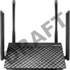 Маршрутизатор беспроводной Asus RT-AC1200 10/100BASE-TX черный (Dual Band)
