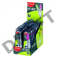 Циркуль Maped Study из цинк. сплава с эргоном. головкой с грифелем в пластик. футляре с доп.грифелем