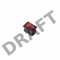 Выключатель клавишный 250V 3А (2с) ON-OFF красный  Micro  REXANT