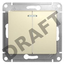 Механизм выключателя 2-кл. СП GLOSSA 10А IP20 10AX с подсветкой беж. SchE GSL000253