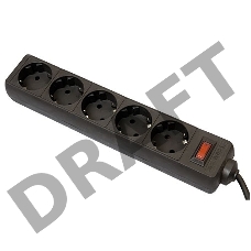 Сетевой фильтр Defender Фильтр ES, 3.0м, 5 розеток, черный 99485