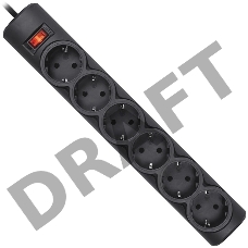 Сетевой фильтр Defender DFS 153 3 м, черный, 6 розеток
