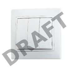 Выключатель 3-кл. СП Мира 10А IP20 бел./бел. LEZARD 701-0202-109