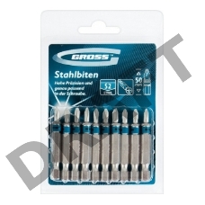 Набор бит GROSS 11346  pz3х50 сталь s2 10шт