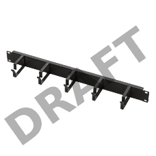 Кабельный органайзер Lande 1U 19” cable management panel 5 metal rings L:63 mm RAL9005