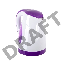 Чайник электрический BBK EK1700P 2200Вт, 1,7литра, пластик, дисковый нагр. элемент, LED подсветка, белый/фиолетовый