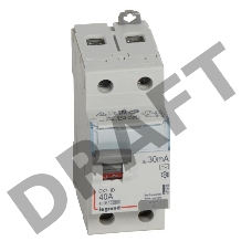 Выключатель дифференциального тока (УЗО) 2п 40А 30мА тип AC DX3 Leg 411505