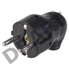 Вилка Iek EVP11-16-01-K02 ВПу11-02-Ст разборная угловая с з/к 16А черная